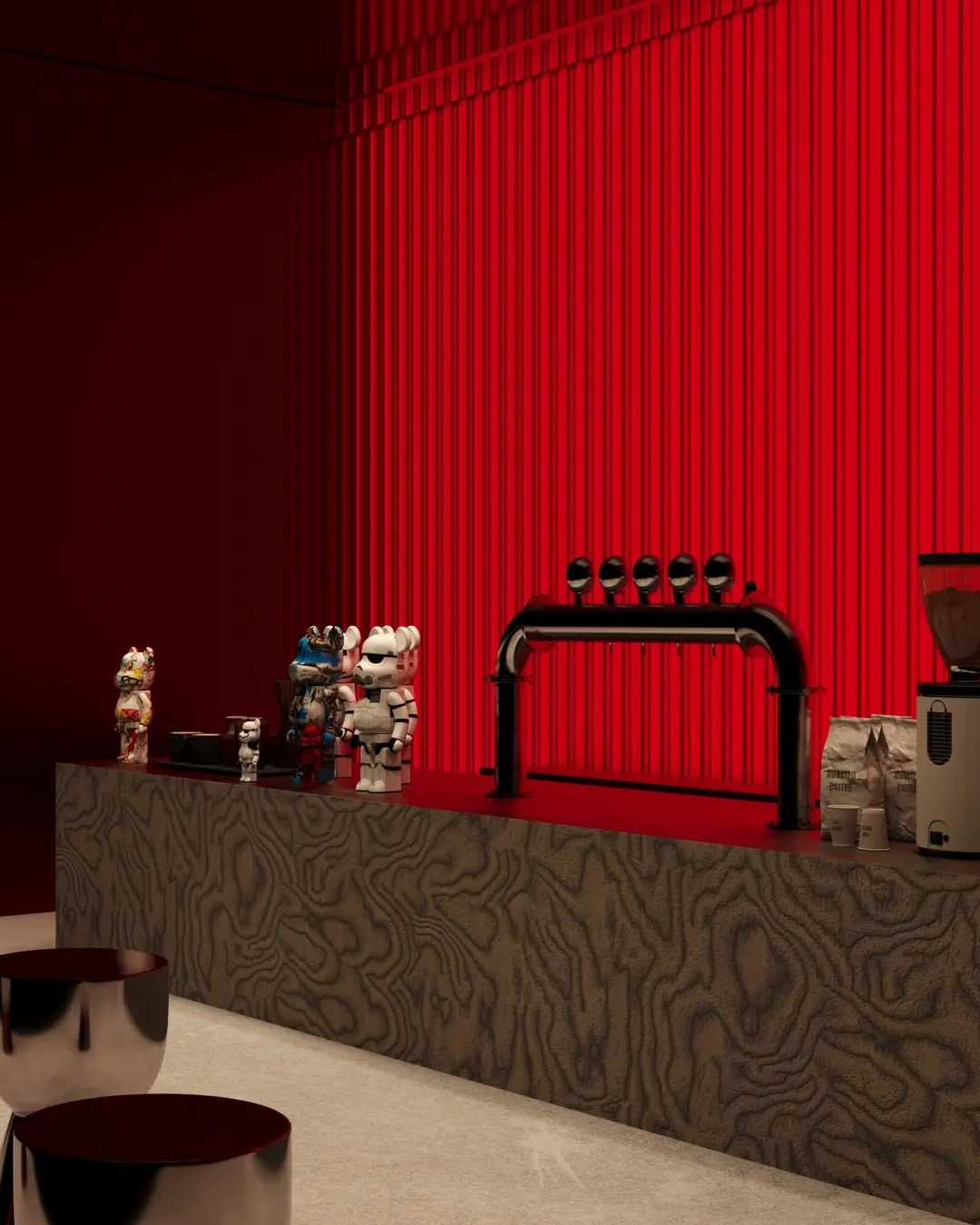 Atlantis Coffee kafe iç mimarlık ve mekan tasarımı projesi