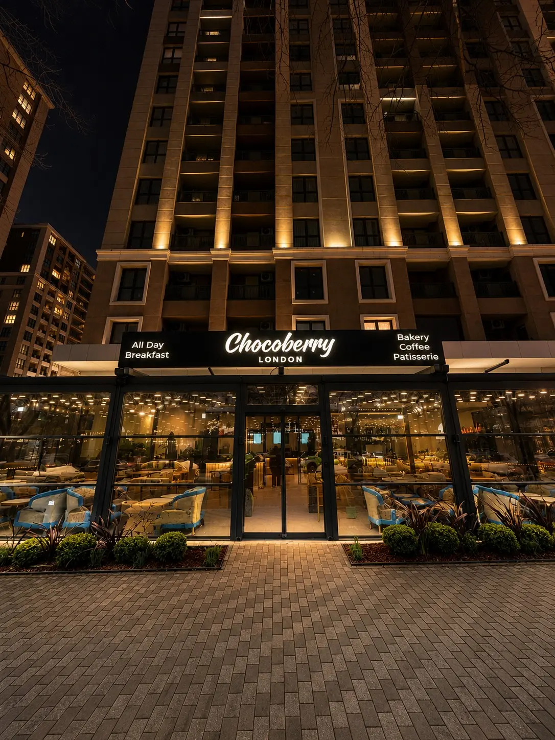 Chocoberry London artisan bakery ve restoran iç mimarlık projesi